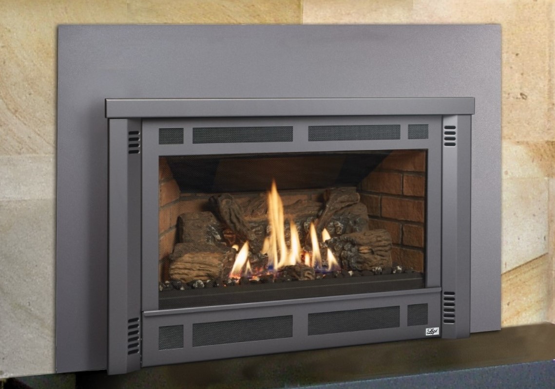 This is an image of a Radiant Plus gas fireplace insert by Lopi with a link to the product page