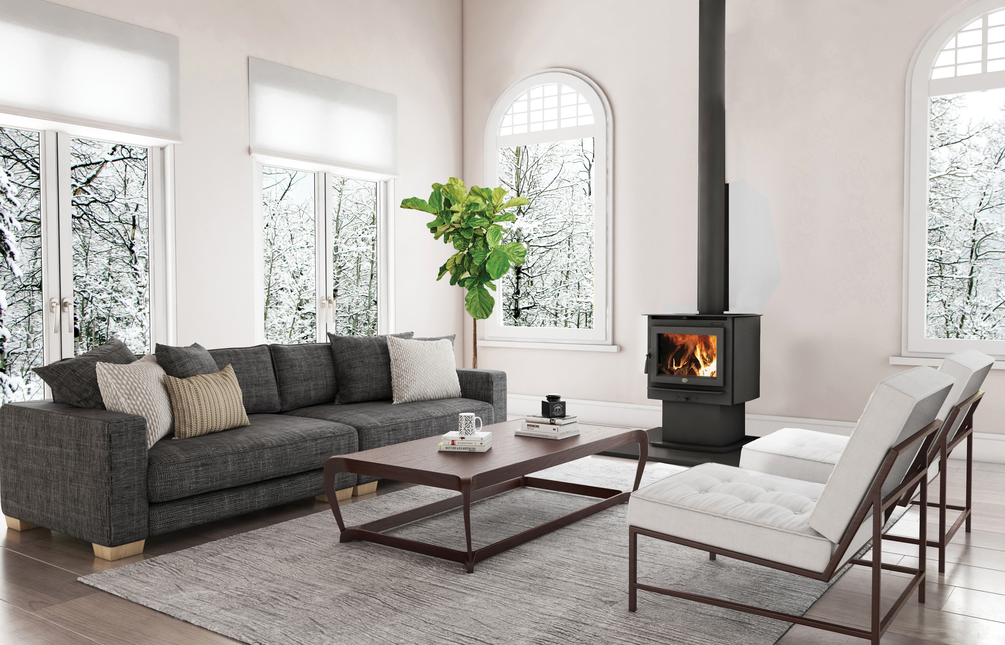 Evergreen by Lopi Image of an Evergreen Wood stove featuring Pedestal Base.