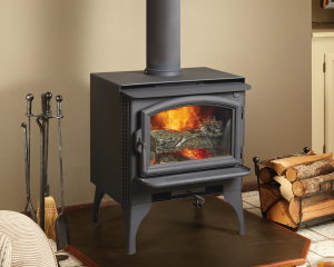 Image of the Answer wood stove by Lopi with a link to the product page.