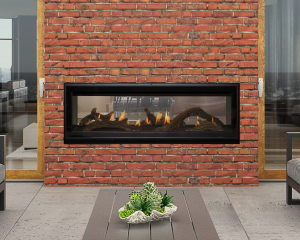 Image of a Kozy Heat Callaway See-Thru Gas Fireplace with a link to the product page.