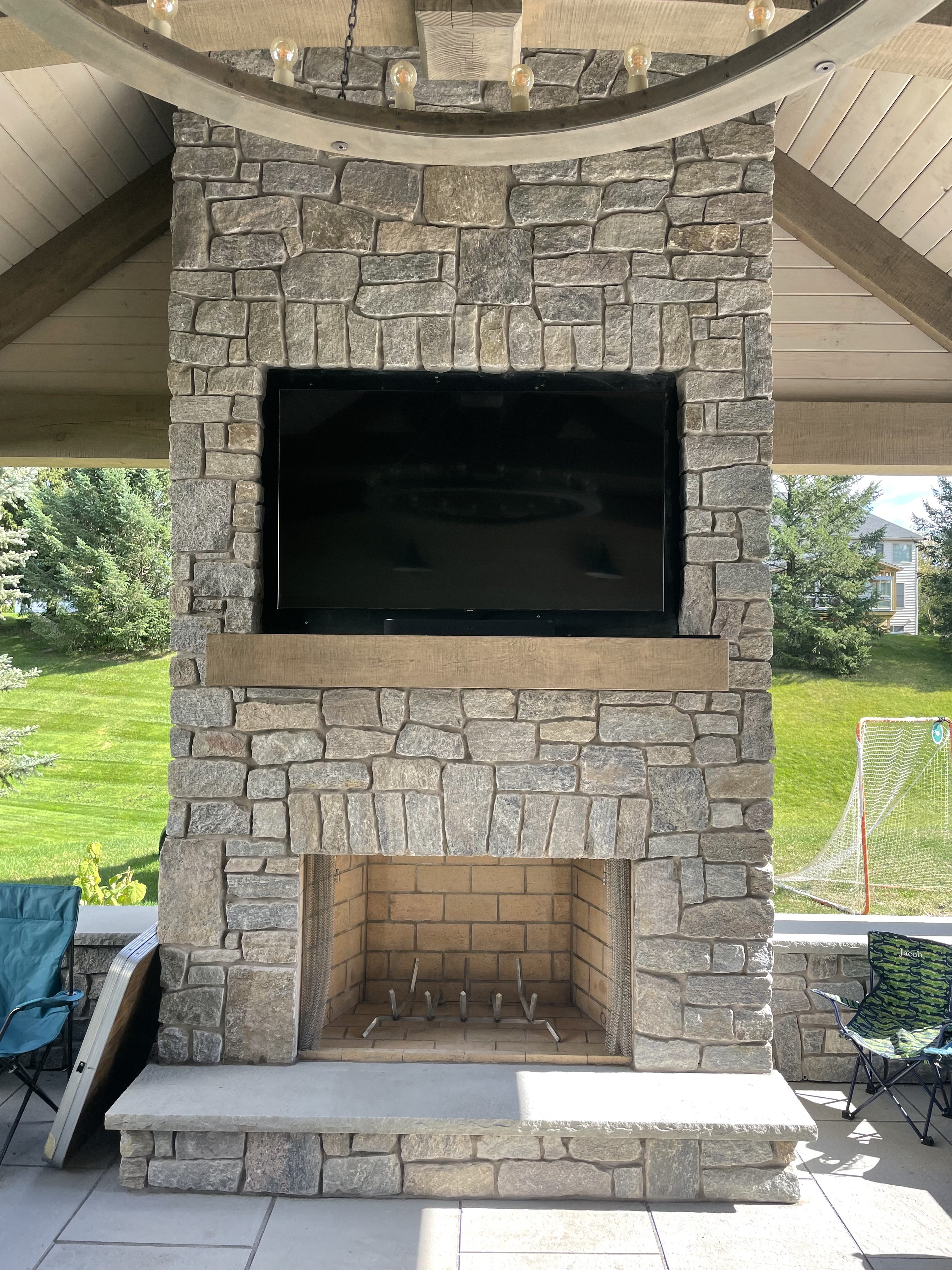 Image of a traditional 50-inch outdoor wood fireplace by Superior.