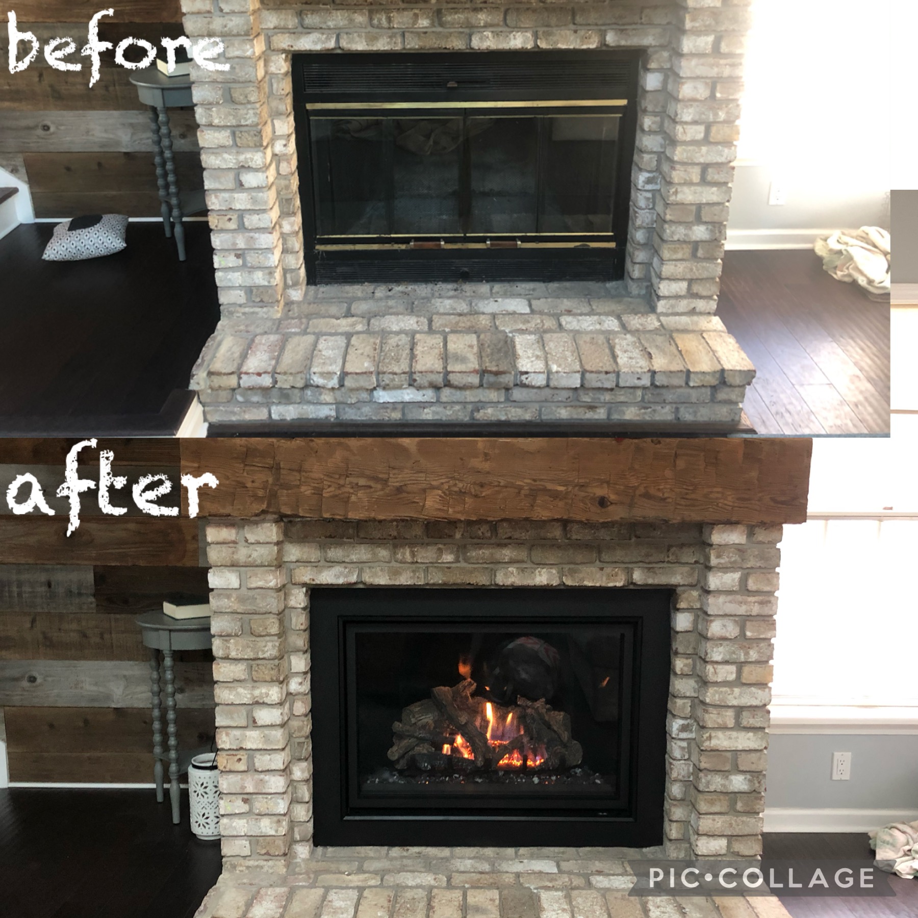 Image of an 864 CleanFace by Fireplace Xtordinair featuring a traditional masonry facing.