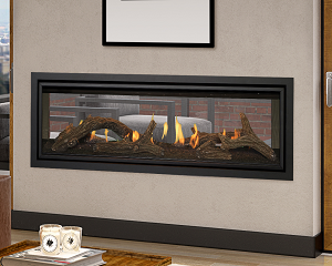 Image of a Kozy Heat Callaway See-Thru Gas Fireplace with a link to the product page.