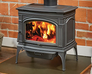Image Of a Rockport Wood stove by Lopi with a link to the product page.